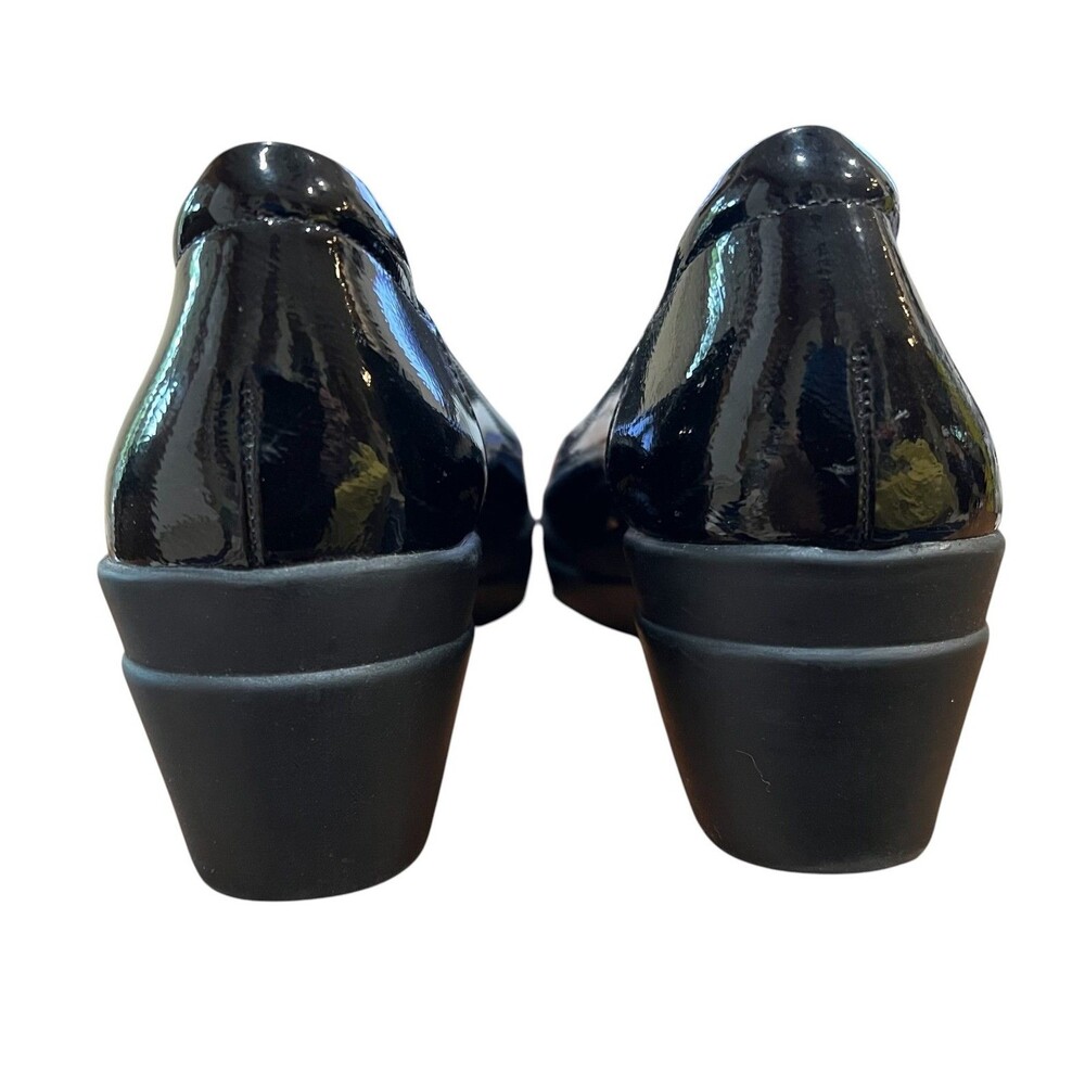 Naturalizer Black Patent Sam Comfort Wedge Pumps US 7.5 Office Casual Church - Picture 6 of 9